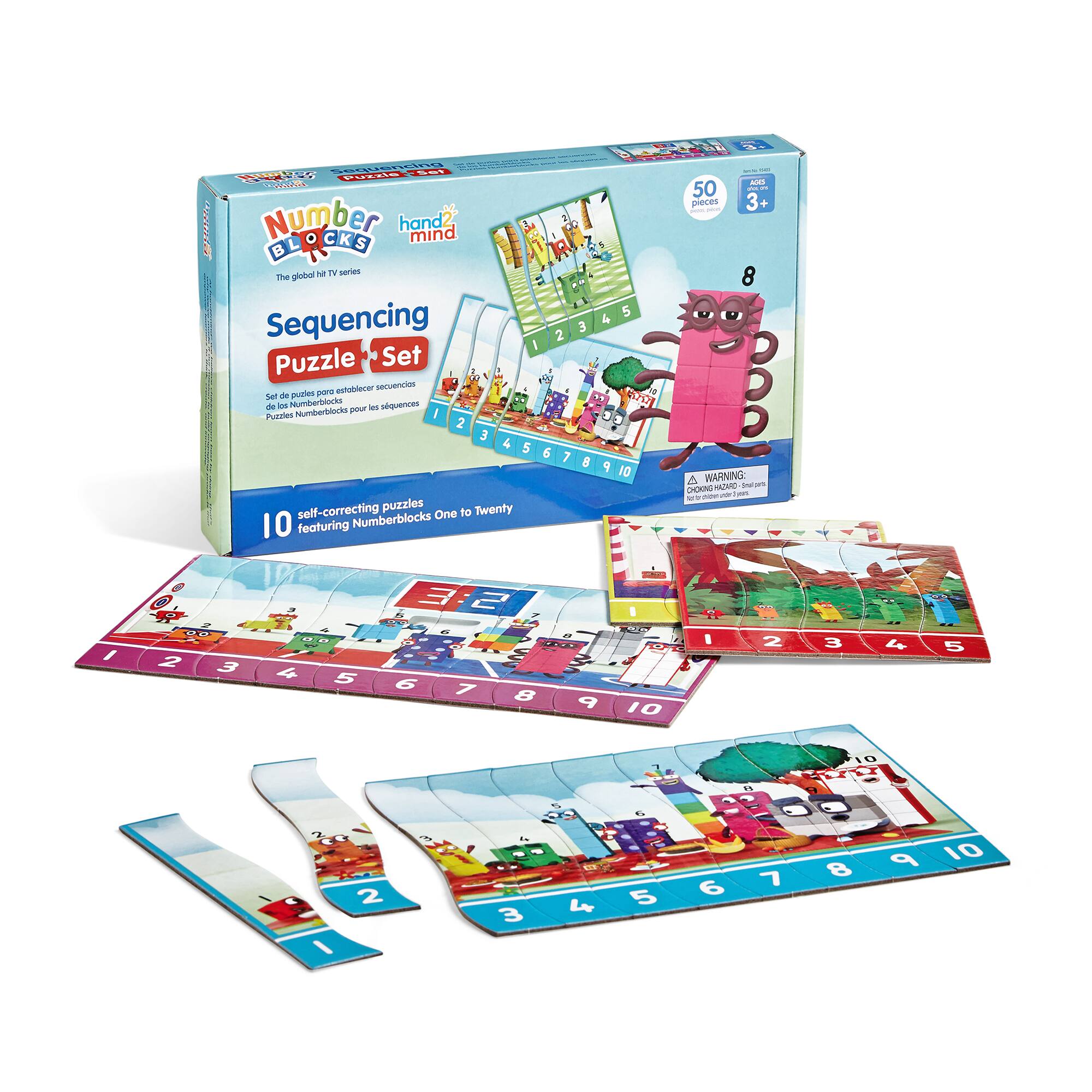 hand2mind Numberblocks® Simple Cut Sequencing Puzzle Set